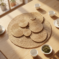 Sets de table bohèmes faits main en jonc de mer personnalisables, tissés naturellement, écologiques, résistants à la chaleur, antidérapants, protection de cuisine