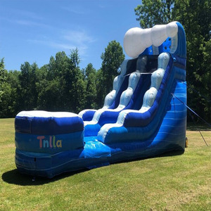 Toboggan aquatique gonflable bleu de qualité supérieure et piscine, adapté aux <span class=keywords><strong>activités</strong></span> de château gonflable en plein air pour enfants et familles - Product Image 5