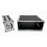 Boîtier de transport/Flight Case 4U en contreplaqué noir et aluminium argenté de haute qualité OEM/ODM pour amplificateur, assemblable avant/arrière