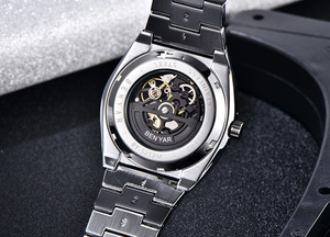 Orologio Automatico da Uomo Benyar 5212 di Lusso con Quadrante Scheletrato Effetto Polvere di Stelle, Lancette Luminose, Impermeabile 3BAR, Cinturino in Acciaio Inossidabile - Product Image 5