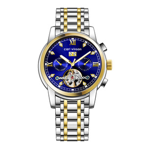 Montre pour hommes d'affaires haut de gamme bracelet en acier inoxydable montre-bracelet à quartz étanche et durable - Product Image 5