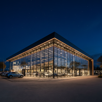 Bâtiment préfabriqué en structure métallique pour entrepôt, showroom préfabriqué, showroom automobile 4S, entrepôt