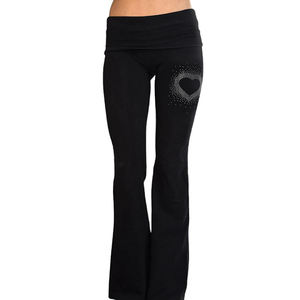 Pantalones Acampanados con Pedrería en Forma de Corazón Estilo Y2K para Mujer, Cintura Alta, Ajustados, Elásticos, Estilo Campana, Ropa de Calle Sexy, Pantalones Largos - Product Image 5