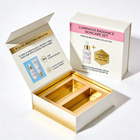 Boîte d'emballage rigide personnalisée pour cosmétiques et soins de la peau, boîtes cadeaux texturées, boîte à ceinture, portefeuille, boîte cadeau avec couvercle en feuille d'or