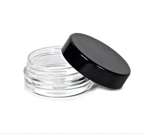 Leak Proof Transparent White Black Child Proof Concentrate Container 5g 5ml Glass Wax Oil Concentrate Jar