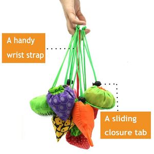 Fruits Shape Reusable Grocery Shopping <b>Tote</b> Bags Convenient Folding Polyester Pouch Storage Bags for Shopping <b>Travel</b> - Product Image 3