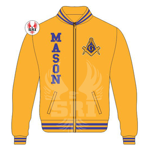 Veste maçonnique Mason Letterman Veste en satin sur mesure | Veste universitaire maçonnique avec logo de broderie personnalisé Regalia pour hommes - Product Image 6