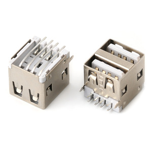 Conector USB 2.0 de doble capa, vertical de 180 grados, conector USB 3.0 horizontal de 90 grados, negro y blanco, múltiples puertos USB hembra. - Product Image 2