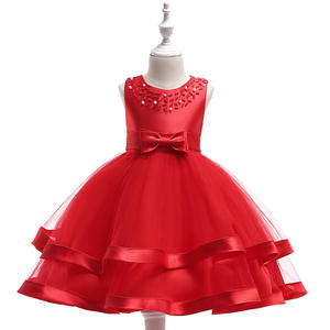 Abiti all'Ingrosso per Bambine e Ragazze, Vestito da Damigella Rosa con Pizzo e Fiori, Abito Formale da Principessa per Feste e Cerimonie - Product Image 3