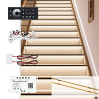 Contrôleur d'éclairage d'escalier professionnel pour application, 2 fils, PLC DC24V, 16/20 marches, capteur de mouvement sur ligne principale pour bandes LED d'éclairage d'escalier