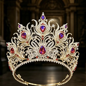 Corona di Lusso in Cristallo con Strass, Tiara Rotonda Fatta a Mano, <span class=keywords><strong>Accessori</strong></span> <span class=keywords><strong>per</strong></span> <span class=keywords><strong>Capelli</strong></span> da <span class=keywords><strong>Sposa</strong></span> in Argento <span class=keywords><strong>per</strong></span> Matrimoni e Feste Quinceañera - Product Image 5