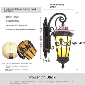 Antique Exterior Wall Light From Guangdong China up Classic Aluminum Die Casting LED Outdoor Garden Lamp Wall <b>Lantern</b> Light - Product Image 5