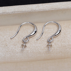 Boucle d'oreille en argent S925, simple, DIY, bijoux en perles, accessoires faits main personnalisés, semi-finis, plateau vide 4219 pour boucles d'oreilles - Product Image 2