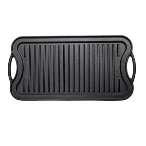 Groothandel dubbelzijdige gietijzeren grillpan, vooraf ingebraden, omkeerbaar, voor ontbijt, steak, buiten grillen - Product Image 6