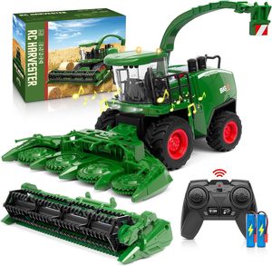 1/24 échelle télécommande RC <span class=keywords><strong>moissonneuse</strong></span>-<span class=keywords><strong>batteuse</strong></span> tracteur <span class=keywords><strong>jouet</strong></span> avec 2 têtes lumière ferme jouets pour enfants - Product Image 1