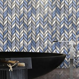 Color fresco <span class=keywords><strong>TV</strong></span> Bar Fondo Decoración de pared Material Hoja de plata Metal Aluminio Acero inoxidable Mosaico Azulejos Mosaico de metal - Product Image 3