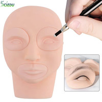 SCIEDU Modèle de tête en silicone 3D en trois parties détachables pour la pratique des sourcils, des yeux et des lèvres – Moule d'entraînement pour l'esthétique médicale