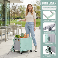 Nouveau chariot de courses pliable portable à 2/4 roues avec couvercle, chariot de supermarché léger, chariot à main pour monter les escaliers, pour la livraison de bagages