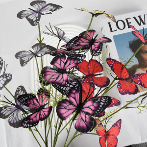 Hoa Nhân Tạo Phong Cách Mới 6 Đầu Bán Buôn 3D Nhân Tạo Bướm 70Cm Cho Đám Cưới Trang Trí Nội Thất Tốt Nghiệp Của Mẹ Ngày - Product Image 4