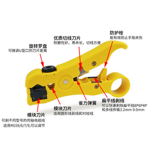 Dzt Dongzhe Multifunctional Cable <b>Stripper</b> Coaxial <b>Wire</b> Cutter Plastic Handle 14 Functions Metric Standard Diy Tool - Product Image 1