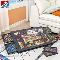 Table de puzzle en feutre pliable avec support, 6 tiroirs, portable, jouet de classification, jouet de bricolage, dessin animé, pour enfants de 5 à 7 ans