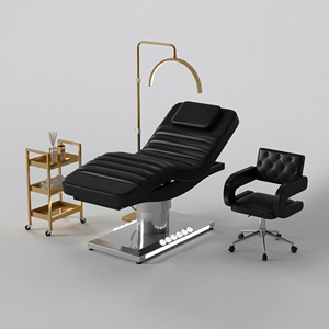 Table de massage électrique esthétique noire de luxe pour spa, <span class=keywords><strong>salon</strong></span>, soins médicaux, esthéticienne, soins du visage, lit de beauté pour extensions de cils - Product Image 2