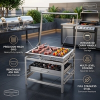 Barbecue rotatif portable d'extérieur en acier inoxydable 304 pour grillades à la souvla