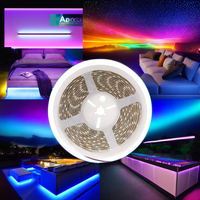 Haute qualité 5 mètres 24 clés contrôleur sans fil LED rvb bande lumière vert couleur changeante Flexible IP65 étanche 5050SMD App TV