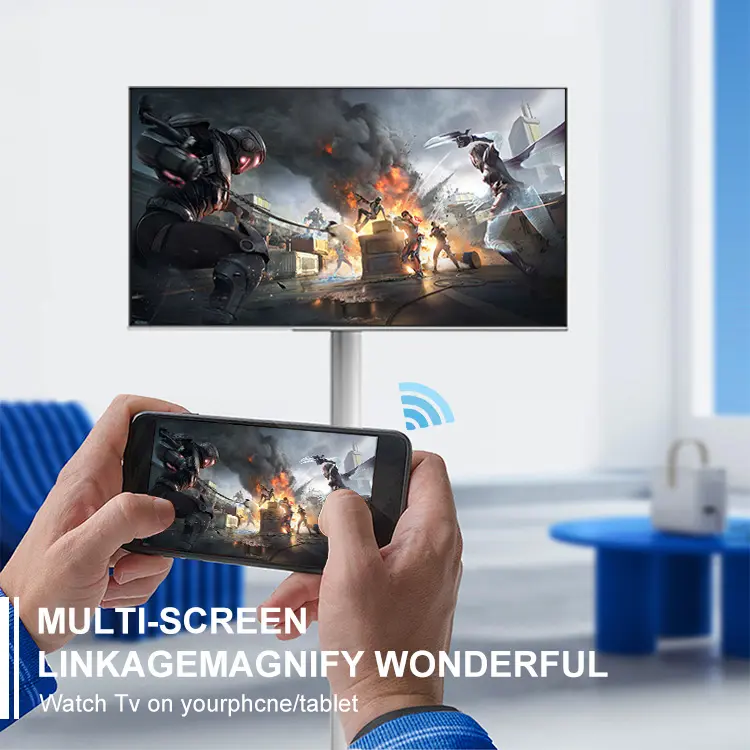 Paling Populer 21.5 inci tampilan Lcd layar sentuh dalam ruangan Android 12 nyaman layar ponsel berdiri dengan lantai berdiri Smart Tv