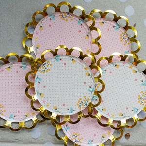 Vajilla de Papel Floral con Borde Dorado Estampado en Caliente Personalizado de Damai, Fabricante de Vajilla de Papel Desechable, Vajilla de Papel para Fiestas en el Jardín - Product Image 6