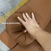 Meubles modulaires de salon de luxe modernes haut de gamme ensemble de canapés italiens inclinables en cuir avec véritable alimentation électrique en L