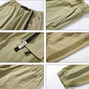 Sabin Hombres Retro Casual Jogger Pantalones de chándal 100% Algodón Cintura media Cómodo Ajuste holgado Lavado Estilo vintage Plano Servicio OEM - Product Image 3