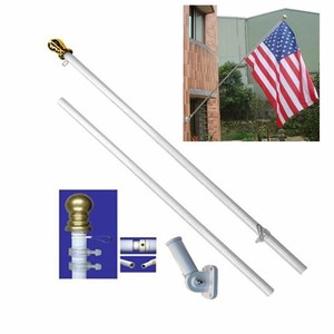 Kit de mât de drapeau de 6 pieds en alliage d'aluminium, antirouille <span class=keywords><strong>et</strong></span> blanc, support de montage de mât de drapeau extérieur pour <span class=keywords><strong>maison</strong></span>, toit, jardin - Product Image 4