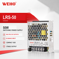 Alimentation à découpage à sortie unique 50W 12V 15V 24V 48V, convertisseur AC-DC 86-90% haute efficacité, petite taille 99x82x30mm pour LED CNC LRS-50