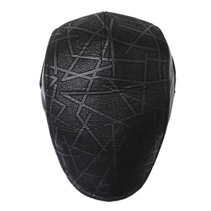 Men's Beret Canvas Winter Casual Hat For Outdoor Use Black Coffee Color - Product Image 3