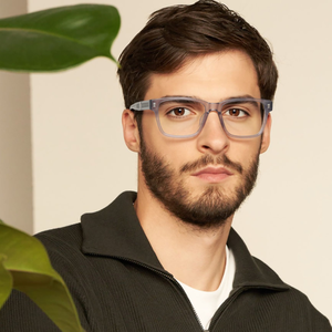 Monturas de Gafas Cuadradas Clásicas <span class=keywords><strong>para</strong></span> <span class=keywords><strong>Hombre</strong></span>, Acetato de Alta Calidad con Bisagras Metálicas <span class=keywords><strong>para</strong></span> Todas las Formas de Rostro, Color Negro/Gris - Product Image 1