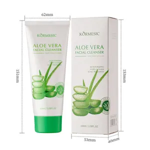 OEM Hot Selling Private Label KORMESIC Moisturizing Gentle Cleansing Foaming Face Wash Aloe Vera Cleanser