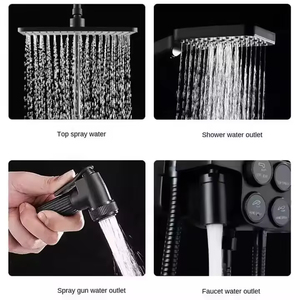 Venta al por mayor conjunto completo negro montado en la pared baño <span class=keywords><strong>ducha</strong></span> grifos conjunto baño temperatura pantalla Digital <span class=keywords><strong>ducha</strong></span> grifo Piano 4 teclas - Product Image 4