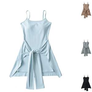 Túnica Elegante de Verano para Mujer, Ajustada a la Cadera, Sin Mangas, con Encaje, en Negro y Azul - Product Image 1