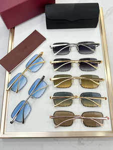 <span class=keywords><strong>Lunettes</strong></span> <span class=keywords><strong>de</strong></span> <span class=keywords><strong>Soleil</strong></span> <span class=keywords><strong>de</strong></span> Designer Rétro en Métal Forme Découpée Léopard UV400, Haute Qualité avec Logo Personnalisé - Product Image 3