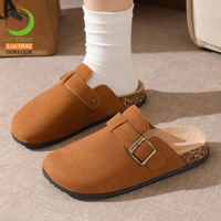 Bofeng – Mules et sabots d'extérieur personnalisés en daim léger pour femmes et hommes, à bout fermé, confortables et souples avec boucle