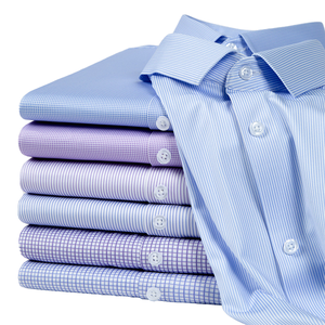 Camisa Formal Casual de Negocios para Hombre al por Mayor, 100% Algodón, Tejido Twill de Secado Rápido, Estampado Bordado, <span class=keywords><strong>Cuello</strong></span> <span class=keywords><strong>Marinero</strong></span> de Una Sola Hilera de Botones - Product Image 1