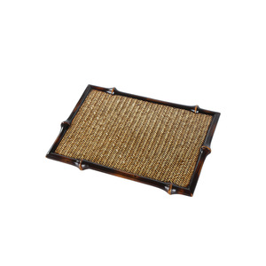Bamboo Woven <b>Tea</b> Tray 60cm Lacquered Frame Dry Brewing Storage Long Cup Holder For <b>Tea</b> <b>Sets</b> - Product Image 3