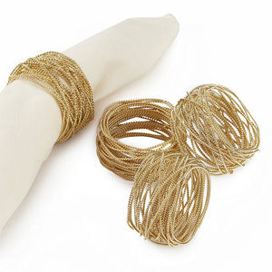 Anillo de servilletas de hierro forjado, color dorado - Product Image 2