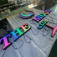 Enseigne lumineuse LED RGB en acier inoxydable sur mesure, étanche IP65, logo 3D éclairé pour devanture de magasin, extérieur, bar