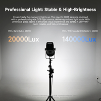 MIAOTU CL600W Anneau lumineux LED haute puissance, température de couleur réglable (2700-6500K), contrôle par application, construction en alliage d'aluminium, AC