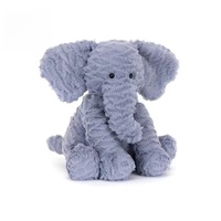 Jelly Cat UK - Poupée en peluche courte en forme d'éléphant aux cheveux ondulés, série Comfort Doll, cadeau de Noël ou d'anniversaire, 23 cm, sans rembourrage, à partir de 14 ans