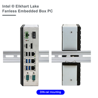 X6425 Computadora de riel Din sin ventilador 3LAN 6USB Din Rai Mini Pc Industrial Mini Box Pc Embedded Fanless Industrial DIN-Rail Box-PC