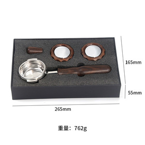 Portafiltro de 58 mm de Acero Inoxidable sin Fondo con Mango de Madera para Máquina de <span class=keywords><strong>Espresso</strong></span> <span class=keywords><strong>Rocket</strong></span>, Directo de Fábrica - Product Image 2
