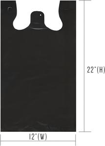 Bolsa para camisetas HuamaohengchunLarge Plain Black de 400 unidades, con relieve, 12 pulgadas x 7 pulgadas x 22 pulgadas, 17 micras, negra con asa - Product Image 4